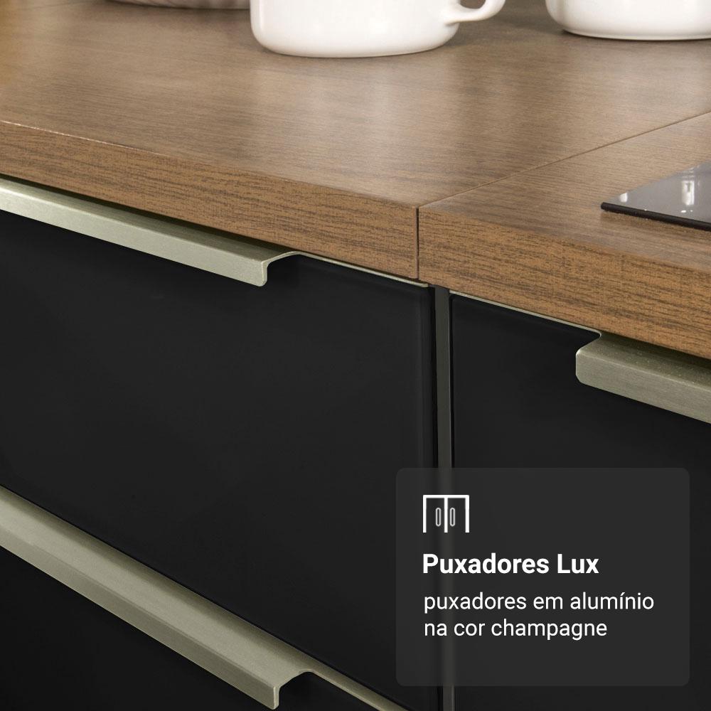Armário de Cozinha Completa 190cm Rustic/Preto Lux Madesa 02