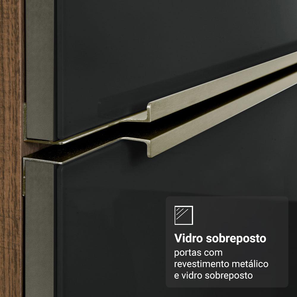Armário de Cozinha Completa 190cm Rustic/Preto Lux Madesa 02