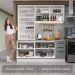 Armário de Cozinha Completa 190cm com Cristaleira Branco/Cinza Agata Madesa 01
