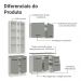 Armário de Cozinha Completa 190cm com Cristaleira Branco/Cinza Agata Madesa 01