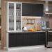 Armário de Cozinha Completa 190cm com Cristaleira Branco/Preto Agata Madesa 01