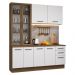 Armário de Cozinha Completa 190cm com Cristaleira Rustic/Branco Agata Madesa 01