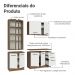 Armário de Cozinha Completa 190cm com Cristaleira Rustic/Branco Agata Madesa 01