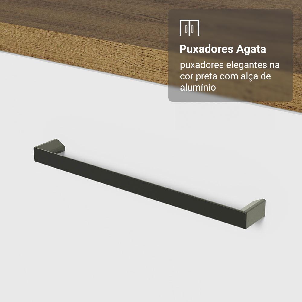 Armário de Cozinha Completa 190cm com Cristaleira Rustic/Branco Agata Madesa 01