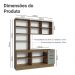 Armário de Cozinha Completa 190cm com Cristaleira Rustic/Cinza Agata Madesa 01