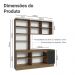 Armário de Cozinha Completa 190cm com Cristaleira Rustic/Preto Agata Madesa 01