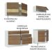 Armário de Cozinha Completa 200cm Branco/Rustic Glamy Madesa 07