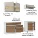 Armário de Cozinha Completa 200cm Branco/Rustic/Crema Glamy Madesa 07