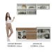 Armário de Cozinha Completa 200cm Branco/Rustic/Crema Glamy Madesa 07