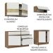 Armário de Cozinha Completa 200cm Rustic/Branco Glamy Madesa 07