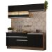 Armário de Cozinha Completa 200cm Rustic/Preto Glamy Madesa 07