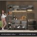 Armário de Cozinha Completa 220cm Cinza Nice Madesa 01