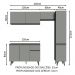 Armário de Cozinha Completa 220cm Cinza Nice Madesa 03