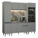 Armário de Cozinha Completa 220cm Cinza Nice Madesa 05