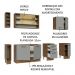 Armário de Cozinha Completa 220cm Rustic/Cinza Agata da Thêmis Madesa