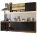 Armário de Cozinha Completa 220cm Rustic/Preto Agata da Thêmis Madesa
