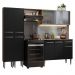 Armário de Cozinha Completa 229cm Rustic/Preto Emilly Madesa 05
