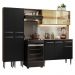 Armário de Cozinha Completa 229cm Rustic/Preto Emilly Madesa 06