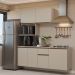 Armário de Cozinha Completa 240 cm Suspensa Crema Nice Madesa 07