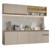 Armário de Cozinha Completa 240 cm Suspenso Crema Nice Madesa 05