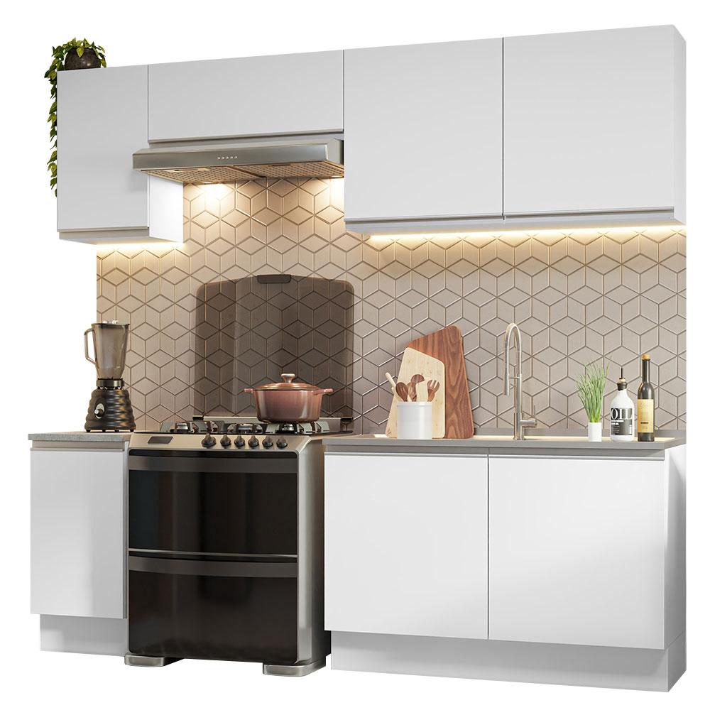 Armário de Cozinha Completa 240cm Branco Glamy Madesa 10