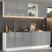 Armário de Cozinha Completa 240cm Branco/Cinza Lux Madesa 05