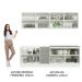 Armário de Cozinha Completa 240cm Branco/Cinza Lux Madesa 05