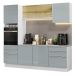 Armário de Cozinha Completa 240cm Branco/Cinza Lux Madesa 08