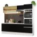 Armário de Cozinha Completa 240cm Branco/Preto Diamante Madesa 06