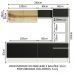 Armário de Cozinha Completa 240cm Branco/Preto Diamante Madesa 06