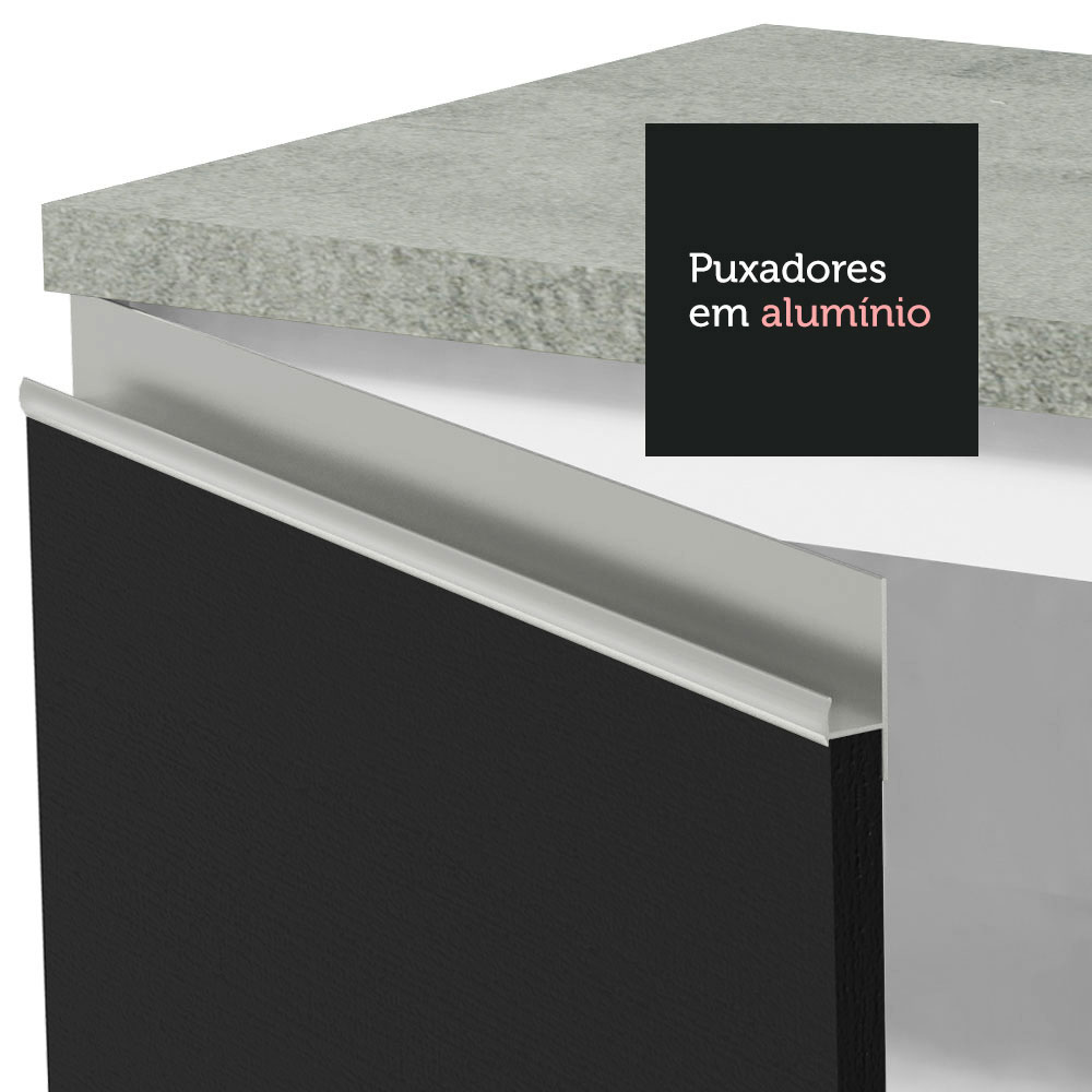 Armário de Cozinha Completa 240cm Branco/Preto Glamy Madesa 10
