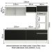Armário de Cozinha Completa 240cm Branco/Preto Topazio Madesa 05