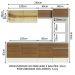 Armário de Cozinha Completa 240cm Branco/Rustic Diamante Madesa 06