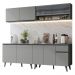 Armário de Cozinha Completa 240cm Cinza Nice Madesa 03