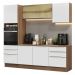 Armário de Cozinha Completa 240cm Rustic/Branco Veludo Lux Madesa 08