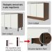 Armário de Cozinha Completa 240cm Rustic/Branco Veludo Lux Madesa 08
