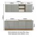 Armário de Cozinha Completa 240cm Rustic/Cinza Lux Madesa 05
