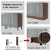 Armário de Cozinha Completa 240cm Rustic/Cinza Lux Madesa 08