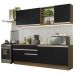 Armário de Cozinha Completa 240cm Rustic/Preto Glamy Madesa 06