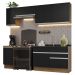 Armário de Cozinha Completa 240cm Rustic/Preto Glamy Madesa 07