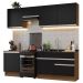 Armário de Cozinha Completa 240cm Rustic/Preto Glamy Madesa 08