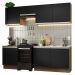 Armário de Cozinha Completa 240cm Rustic/Preto Glamy Madesa 09