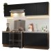 Armário de Cozinha Completa 240cm Rustic/Preto Glamy Madesa 10
