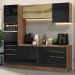 Armário de Cozinha Completa 240cm Rustic/Preto Lux Madesa 08