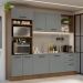 Armário de Cozinha Completa 250cm Rustic/Cinza Agata Madesa 01