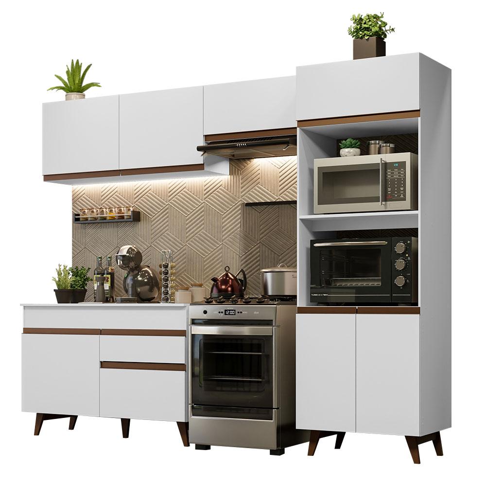Armário de Cozinha Completa 260cm Branco Reims Madesa 09
