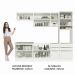 Armário de Cozinha Completa 260cm Branco Veludo Lux Madesa 08