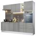 Armário de Cozinha Completa 260cm Branco/Cinza Lux Madesa 08