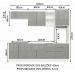 Armário de Cozinha Completa 260cm Branco/Cinza Lux Madesa 08