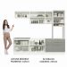 Armário de Cozinha Completa 260cm Branco/Cinza Lux Madesa 08